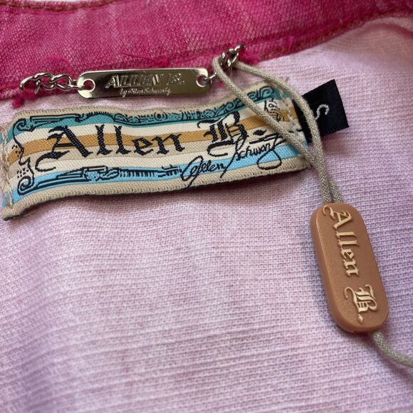 Allen B. Women's Pink Denim Jacket with Pink Rhinestone Collar Size Small - Picture 2 of 9